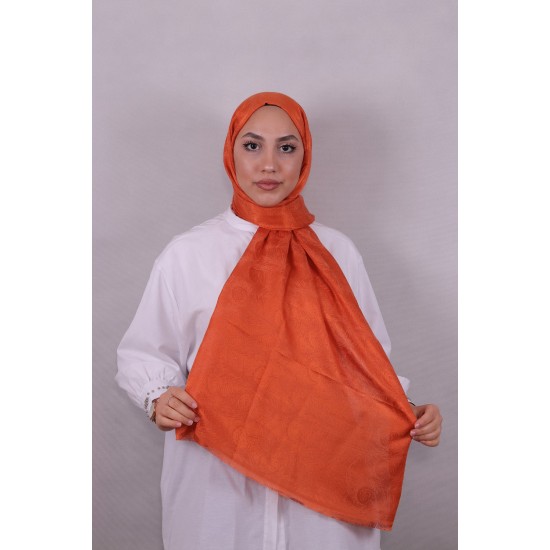 MODAKAŞMİR İPEKSİ JAKAR ŞAL 3 ORANJ