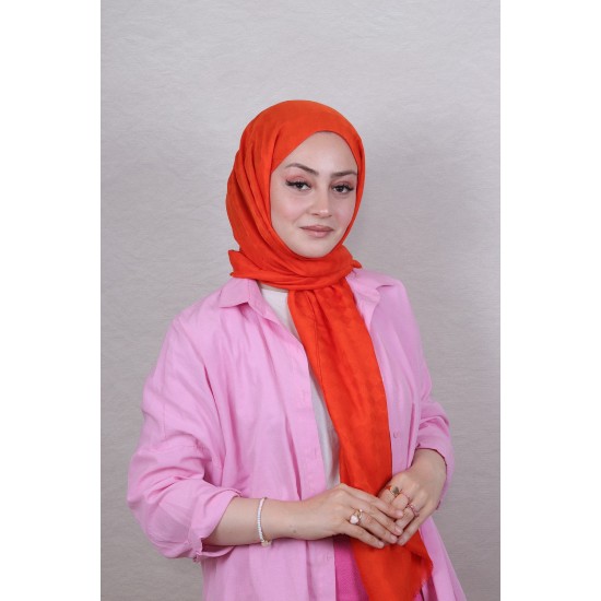 MODAKAŞMİR İPEKSİ JAKAR ŞAL 6 - ORANGE