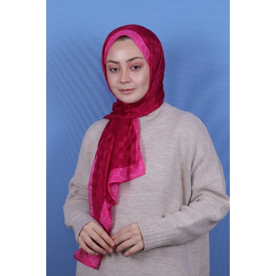 MODAKAŞMİR MONOGRAM ŞAL - AÇIK VİŞNE