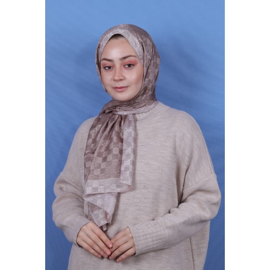 MODAKAŞMİR MONOGRAM ŞAL - PUDRA