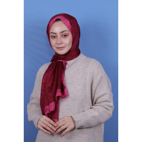 MODAKAŞMİR MONOGRAM ŞAL - VİŞNE