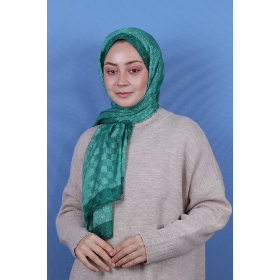 MODAKAŞMİR MONOGRAM ŞAL - ZÜMRÜT