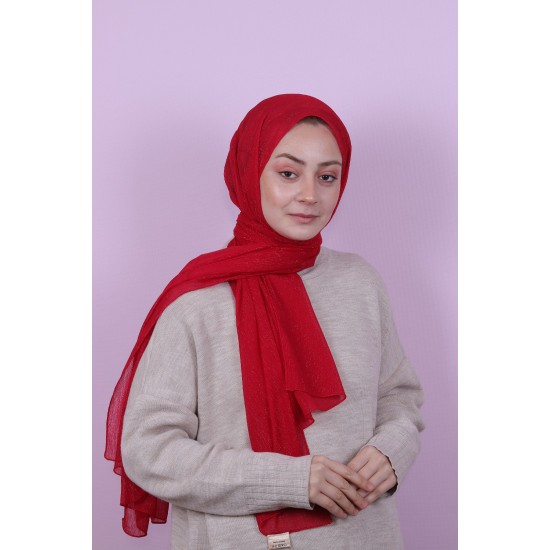 PİCASSO SİMLİ YORYO ŞİFON ŞAL - KIRMIZI