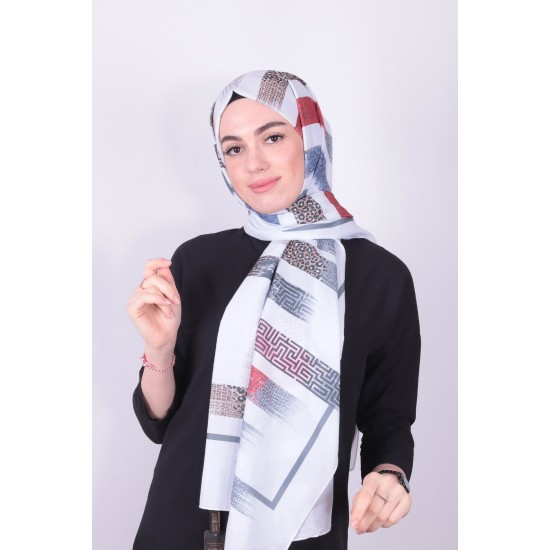 POLO CAZZ PAMUK DIJİTAL ŞAL 2 BEYAZ