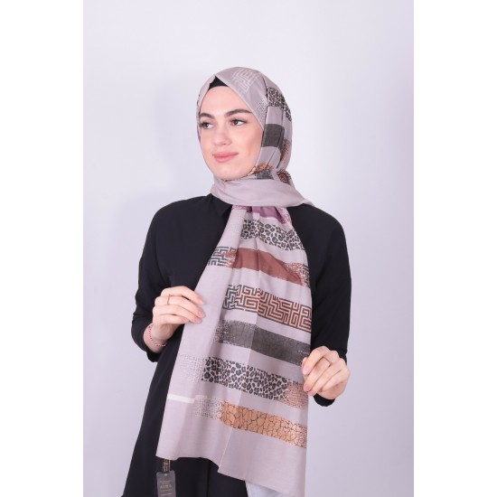 POLO CAZZ PAMUK DIJİTAL ŞAL 2 KAHVE