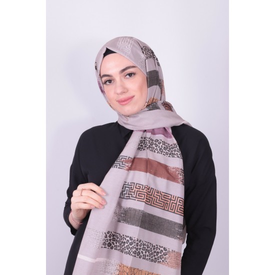 POLO CAZZ PAMUK DIJİTAL ŞAL 2 KAHVE