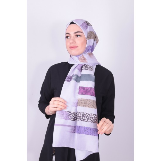 POLO CAZZ PAMUK DIJİTAL ŞAL 2 LİLA