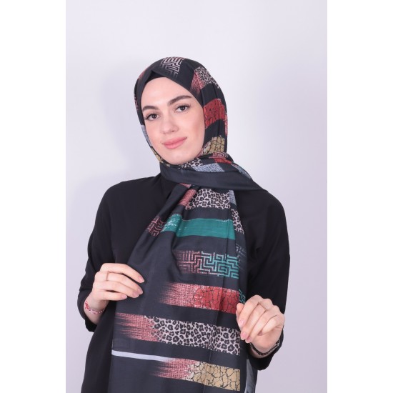POLO CAZZ PAMUK DIJİTAL ŞAL 2 SİYAH