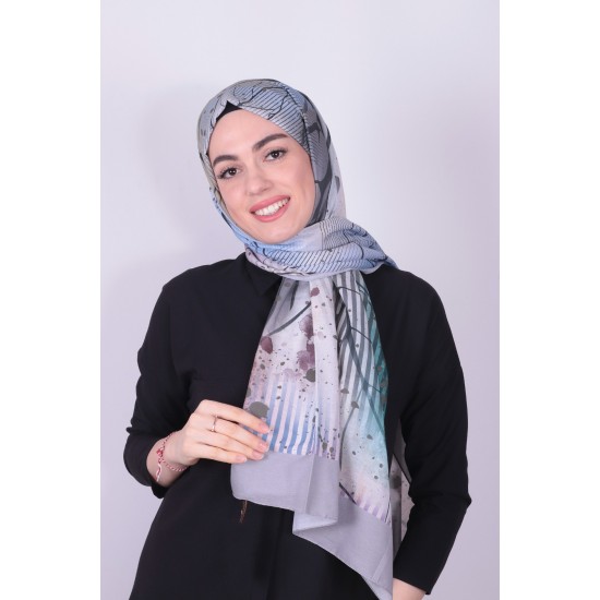 POLO CAZZ PAMUK DIJİTAL ŞAL GRİ