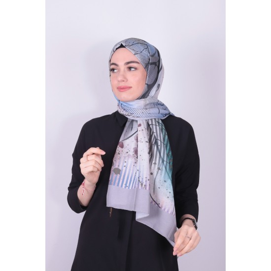 POLO CAZZ PAMUK DIJİTAL ŞAL GRİ