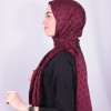 RUZENİN İPEKSİ JAKAR PİRAMİT DESEN ŞAL BORDO