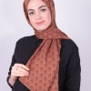 RUZENİN İPEKSİ JAKAR PİRAMİT DESEN ŞAL KAHVE