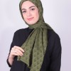 RUZENİN İPEKSİ JAKAR PİRAMİT DESEN ŞAL YEŞİL