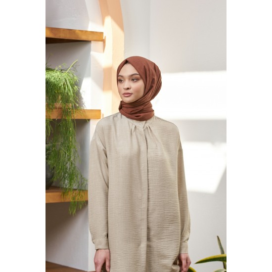 VİVA CRUSH BAMBOO LYCRA ŞAL AÇIK KAHVE