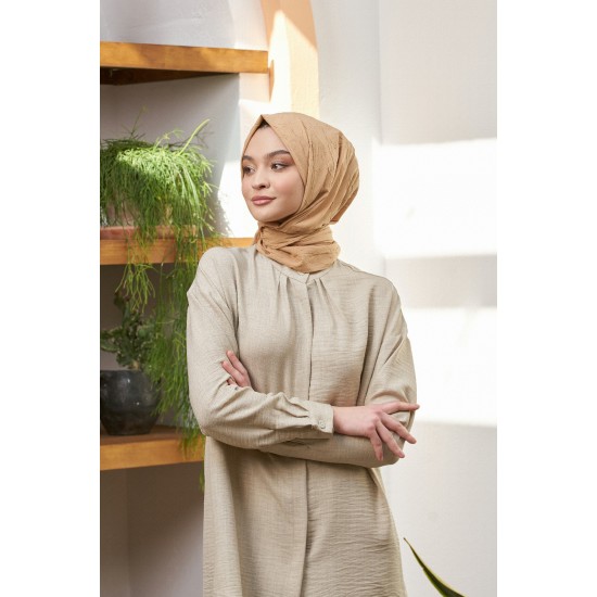 VİVA CRUSH BAMBOO LYCRA ŞAL KOYU BEJ