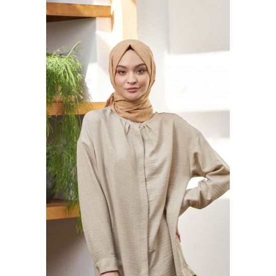 VİVA CRUSH BAMBOO LYCRA ŞAL KOYU BEJ