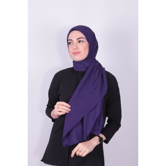 VİVA CRUSH BAMBOO LYCRA ŞAL KOYU MOR