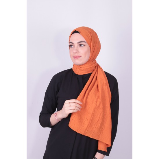 VİVA CRUSH BAMBOO LYCRA ŞAL KOYU ORANJ
