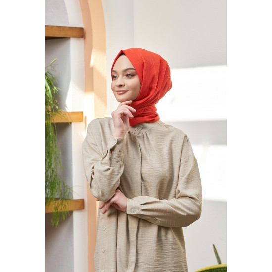 VİVA CRUSH BAMBOO LYCRA ŞAL MERCAN