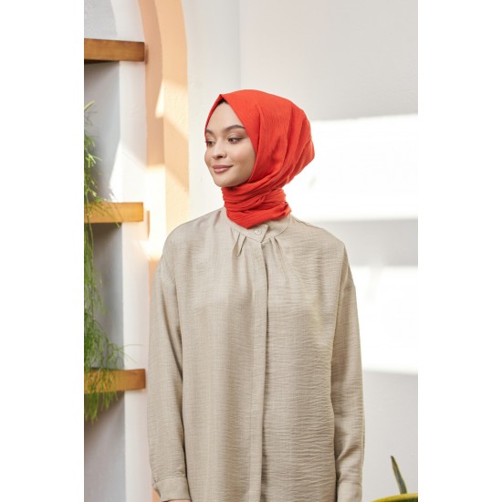 VİVA CRUSH BAMBOO LYCRA ŞAL MERCAN