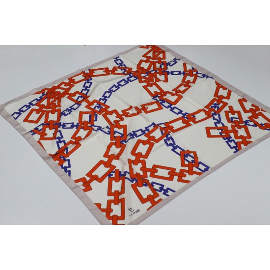 ZİNCİR DESEN POLYESTER TWİL EŞARP 14- TAŞ